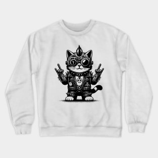 Gothic Punk Cat Crewneck Sweatshirt